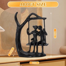 ysnn Anniversary Wedding Gifts for Couple/Her,Romantic Handcrafted Swing Couple Figurine, Cast Iron Ornament for Marriage Gift, Suitable Birthday Gift for Wife and Husband.