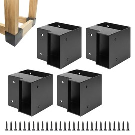 Rasugarlary Workbench Corner Brackets, 8 Pcs Steel Workbench Kit for Custom Workbench Shelving Work Table, 3-Way Right Angle Corner Bracket for 2x4 "(Actual 1.5"x3.5") Wood - Black