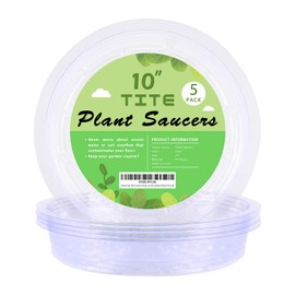 5 Pack Clear Plant Saucer Heavy Duty Sturdy Drip Trays for Indoor and Outdoor Plants