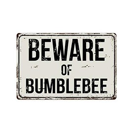 Deerts 188VS Beware of Bumblebee - Cartel de aluminio retro vintage (20,3 x 30,5 cm)