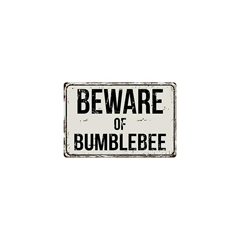 Deerts 188VS Beware of Bumblebee - Cartel de aluminio retro