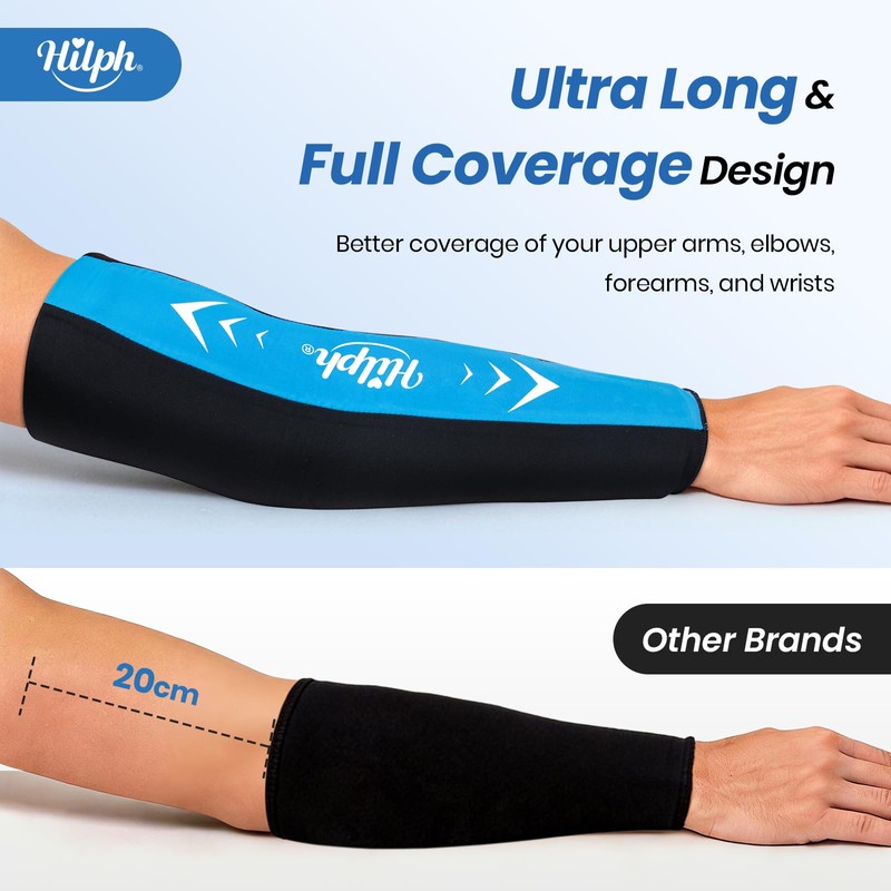 Hilph Full Arm Elbow Ice Pack Sleeve for Pitchers, Extended-Length