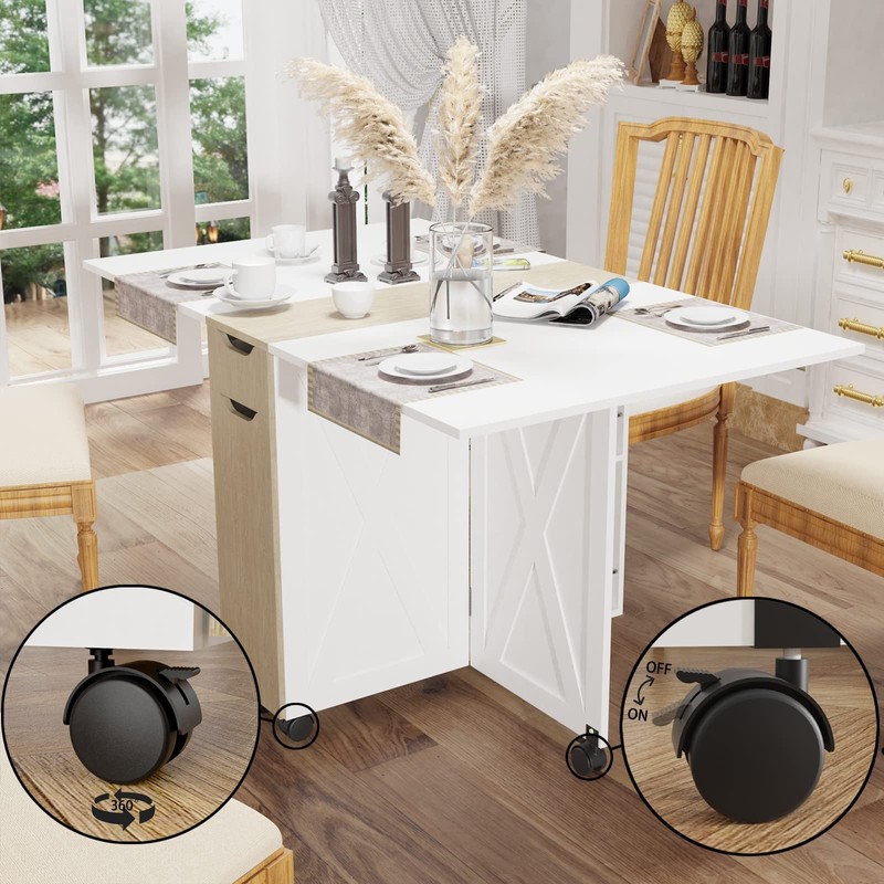 3imothrix Folding Dining Table, Small Dining Table, Space Saving Dining