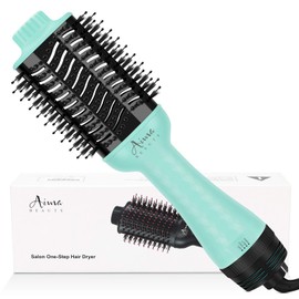 Aima Beauty One-Step Volumizer Hair Dryer Brush, 4-in-1 Upgrade Hot Air Brush for Less Frizz, More Shine, Oval Brush for Blowout, Light Green