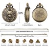 Mini DND Dice Set, with Steampunk Warlock Skull Pocket Watch