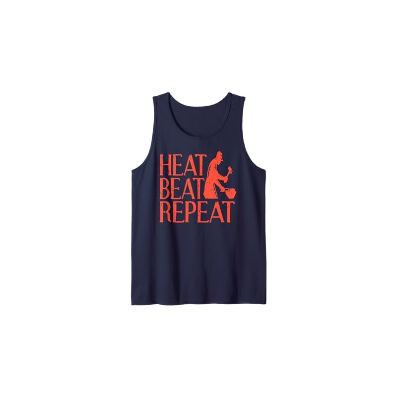 Heat Beat Repeat Forge Work Blacksmith Humor Tank Top