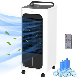 Remote Timer Oscillating Air Cooler with Ice Packs Water Humidifier Unit for Room Ice Cooling Fancolor: default Color