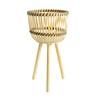 Woven Flower Pot Faux Rattan Planter High Living Room Floor