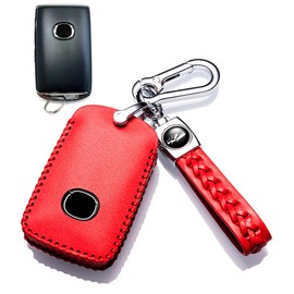 (yoshinari) CX-30 CX-60 CX-3 CX-5 CX-8 Roadster MX-30 Mazda 6 mazda6 Genuine Leather Smart Key Case Key Cover Key Holder for Mazda 2 mazda2 Mazda 3 mazda3, red