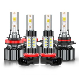 For Honda Odyssey High Low Beam and Fog Lights 2011 2012 2013 2014 2015 2016 2017 2018 2019 2020 2021 2022, 9005 H11 H8 Powersports Bulbs Combo, 6500K White, 500% Brightness, Plug and Play, Pack of 6