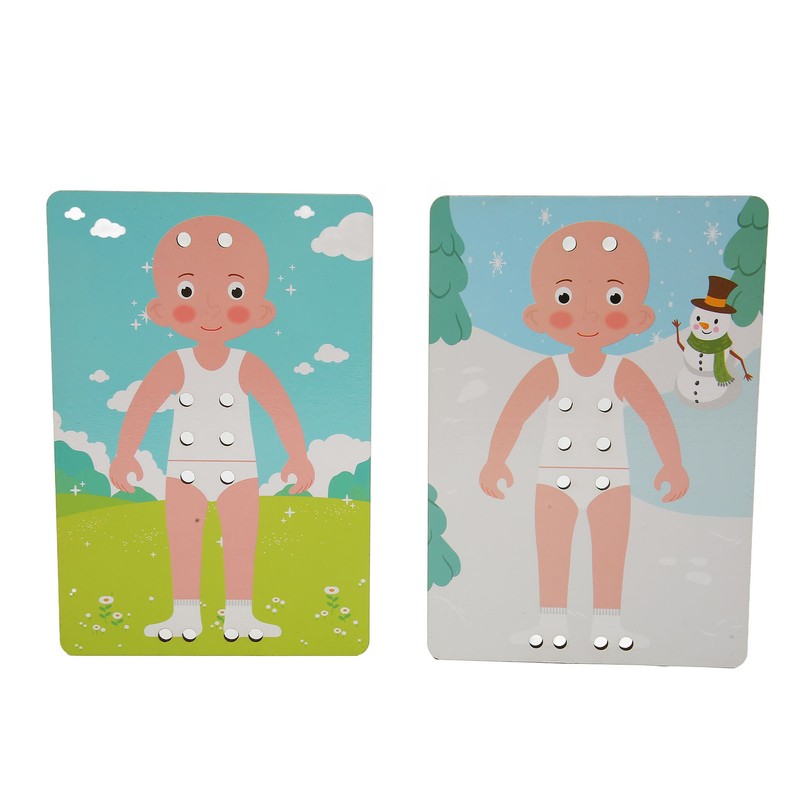 Wooden Lacing Threading Toys Clear Patterns Educational Wood Threading Panel