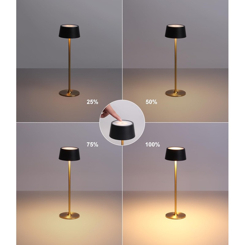DAWALIGHT Cordless Lamp 4000mAh Rechargeable tbale lamp LED Desk Lamp