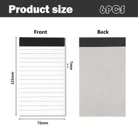 Notizblock Klein A7 6 Stück,Liniert Schreibblock, Liniert Block Abreißbar Notizzettel,Kleiner Notizblock Nachfülleinlagen,Nachfülleinlagen 30 Blatt Pro Block,Für Arbeit Studie Büro Schule Haushalt