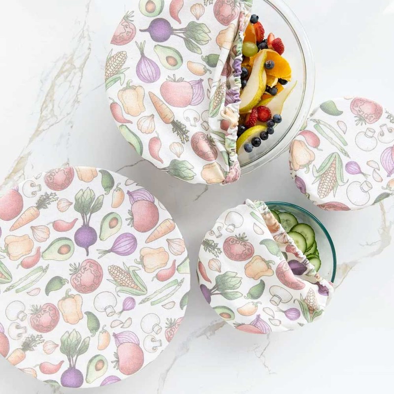 4MyEarth Reusable Cotton Food Cover - Set of 4, Leaf