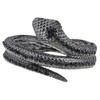 Alilang Womens Gunmetal Tone Black Rhinestones Antique Snake Wrap Bangle