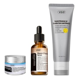 Vgo Set Facial: Limpiador Doble Acción, Suero Y Crema