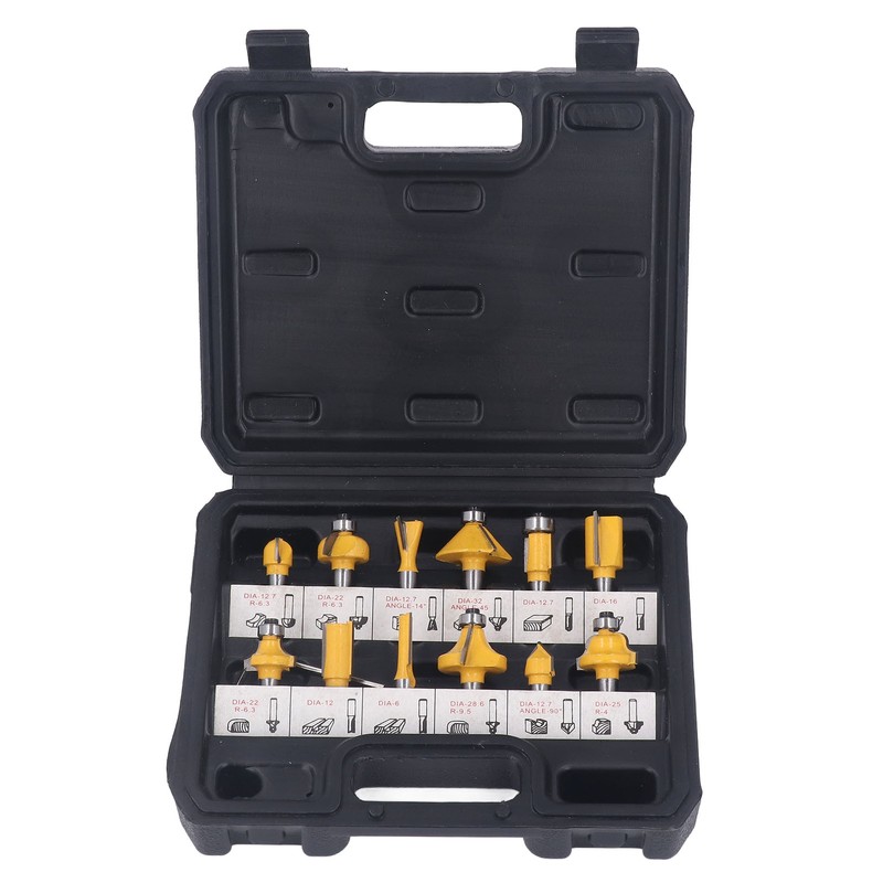 12PCS Router Bits 8mm Shank Carbide Blade Woodworking Milling Cutter