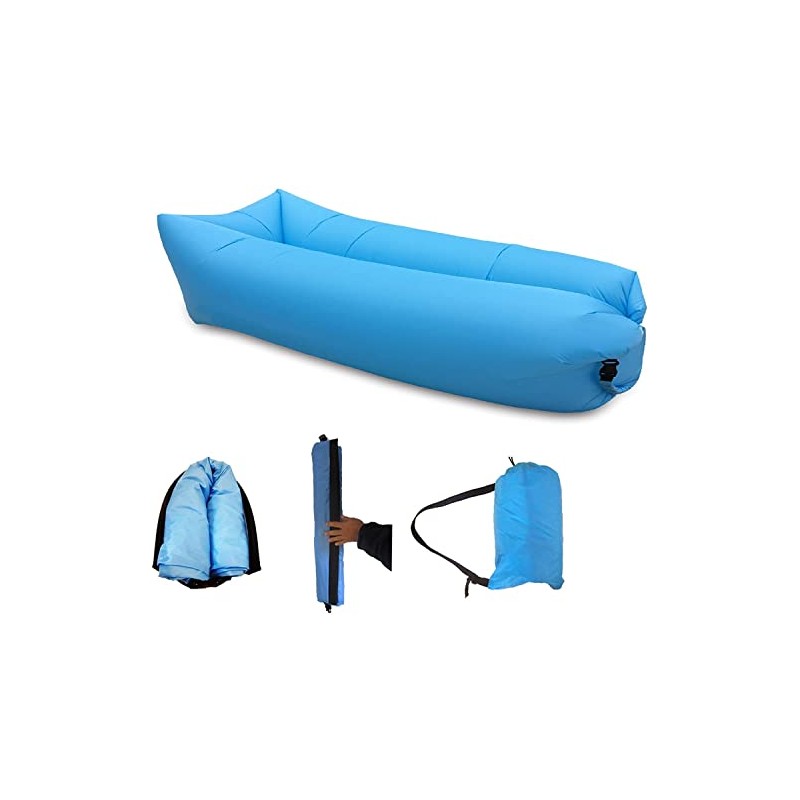 Inflatable Lounger, Lazy Air Sofa with Headrest Waterproof Couch Bed