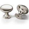 3 Pack 1-1/6 Inch Satin Nickel Round Cabinet Knobs, Solid