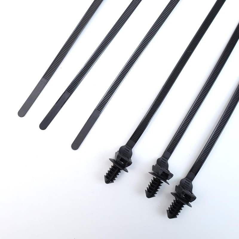 S SYDIEN Push Mount Zip Ties 50Pcs, Heavy Duty Black