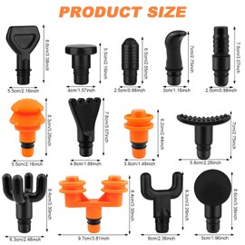 GZqiancang 13 Stück Massagepistole Aufsätze,Tragbares Massagepistolenkopf für Kopf, Gesäß, Oberschenkel, Waden, hilft, Weichteile und Muskeln zu Entspannen