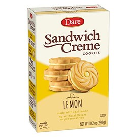 Dare Lemon Crème Cookies â€“ Made Fresh with Real Lemon Filling and No Artificial Flavors, Peanut Free â€“ 10.2 Ounces (Pack of 12)