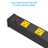 JUNNUJ JUNNUJ Long Metal 16 Outlet Power Strip, Wide Spaced