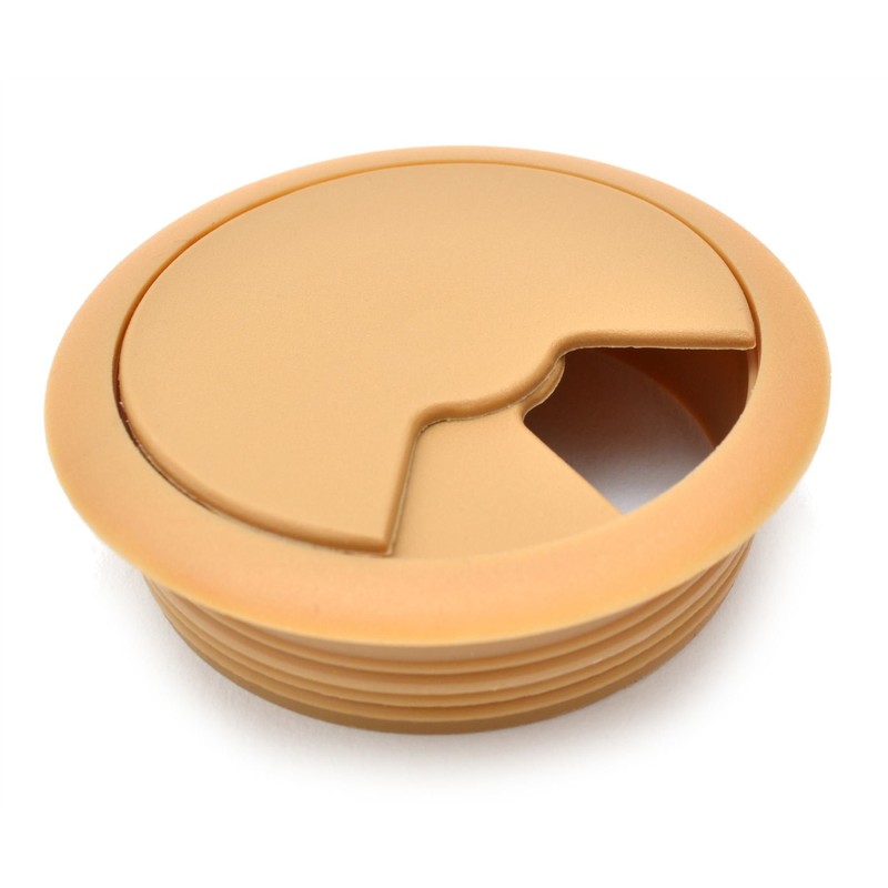 60mm Beech PC Computer Desk Plastic Grommet Table Cable Tidy
