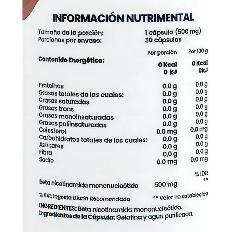 Nmn Nicotinamida Mononucleótido 30 Cápsulas Tibet