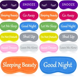 Eurzom Eurzom 20 Pieces Funny Silk Eye Sleeping Mask Bulk with Adjustable Strap Blackout Eye Sleep Mask for Night Silk Blindfold Cover for Women Men Kids(Bright Colors)