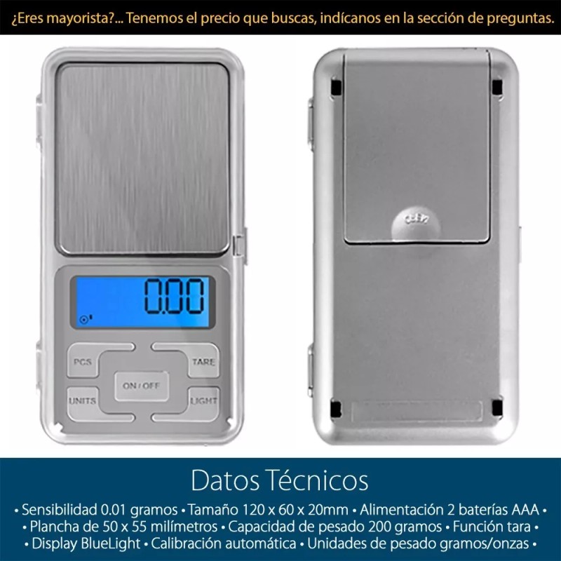 Mercader Digital Bascula Digital Gramera 0.01gr X 200gr - 0.01