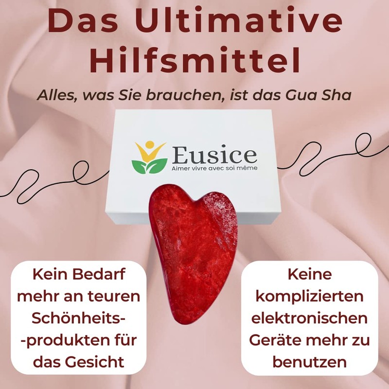 EUSICE - Gua Sha Red Jasper Natural Stone Eye and