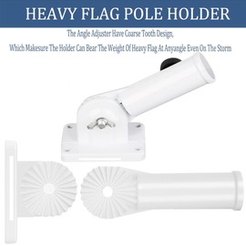Dantolo Adjustable Flag Holder, Flag Pole Holder, Flag Holder Wall, Flag Wall Holder, Flag Pole Holder Accessories for Home, Garden, Balcony (White)