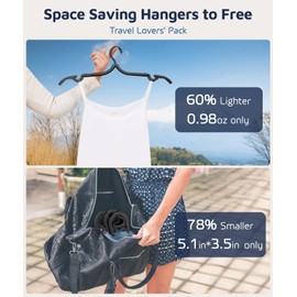 10 Pcs Travel Hangers, Cruise Ship Essentials Travel Essentials, Portable Cruises Must Haves, Folding Hangers for Suitcase, RV Camping Airplane, Black