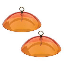 Birds Choice 10" Protective Dome Cover for Hanging Bird Feeders, Orange - 2 Pack