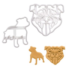 Set of 2 Staffordshire Bull Terrier Cookie Cutters (Staffy), 2 Pieces - Bakerlogy