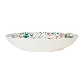 GENEVIEVE LETHU 533658 Soup Plate Diameter 20.5 cm Stoneware - Collection A Travers Champs - Multi-Coloured Floral Design