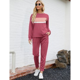 Jogger Sets for Women 2 Piece Outfits Comfy Airplane Travel Clothes 2023 Fashion M