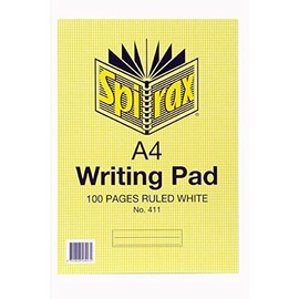 Spirax 411 Writing Pad - White Ruled A4 100 Page