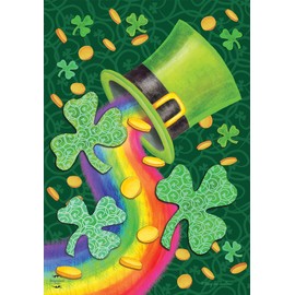 St. Patrick's Luck Garden Flag Rainbow Shamrocks 12.5" x 18" Briarwood Lane