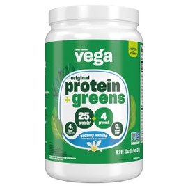 Vega Protein and Greens Protein Powder, Vanilla - 20g Plant Based Protein Plus Veggies, Vegan, Non GMO, Pea Protein for Women and Men, 1.3 lbs