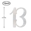 Silver Glitter 13th Birthday Centerpiece Sticks, 12-Pack Number 13 Table
