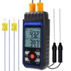 Thermocouple Thermometer with 4 K-Type Thermocouples, Digital Dual-Channel K/J Type