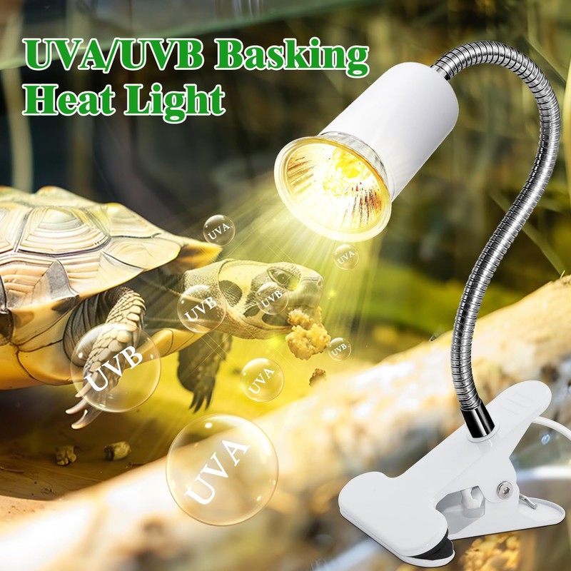 Reptile Heat Lamp,Tortoise Heat Lamp with 40CM Lengthened Gooseneck,Grow Light