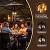 Dark Wood Grain Patio Umbrella Light with Remote Control, Rechargeable
