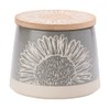 ENGLISH TABLEWARE CO Company Artisan Flower Grey Canister with Bamboo