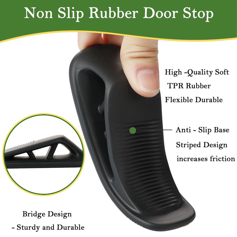 Fursafe&Q Rubber Door Stopper Wedge with Holder - Child-Safe Stackable