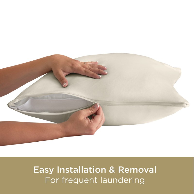 Allerease Organically Grown Cotton Allergy Defense Odor Neutralizing Zippered Pillow