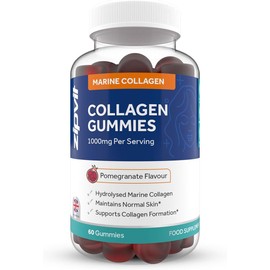 Zipvit Marine Collagen Gummies with Vitamin A & C. Type 1 Hydrolysed Collagen Peptides for Men & Women, Supports Healthy Skin