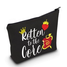 LEVLO Descendants - Bolsa de maquillaje para cosméticos, regalo de los fanáticos de los descendientes, bolsa de maquillaje con cierre para amigos y familiares, Core Black, Bolsa de cosméticos